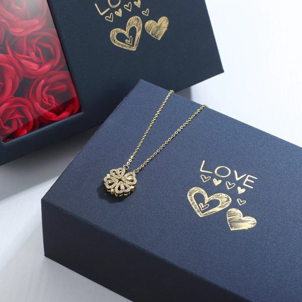 Four Leaf Clover Heart Necklace in Gift Box Four Leaf Clover Heart Necklace in Gift Box