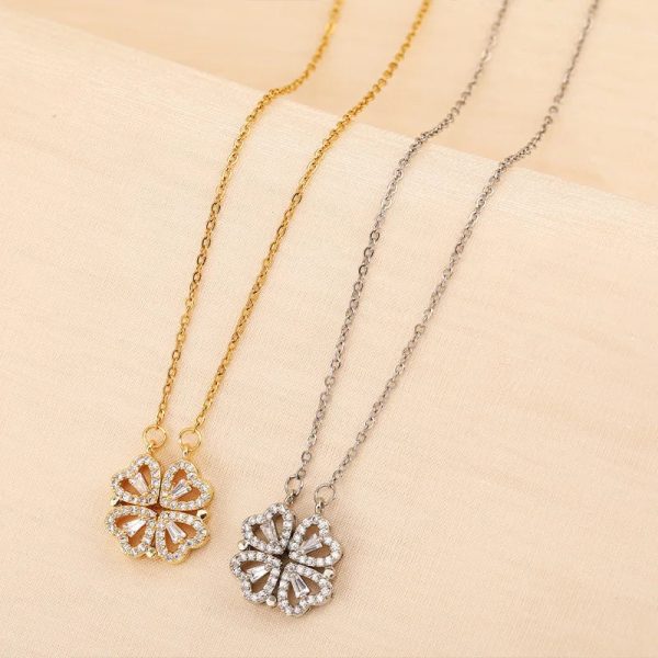 Four Leaf Clover Heart Necklace in Gift Box Four Leaf Clover Heart Necklace in Gift Box