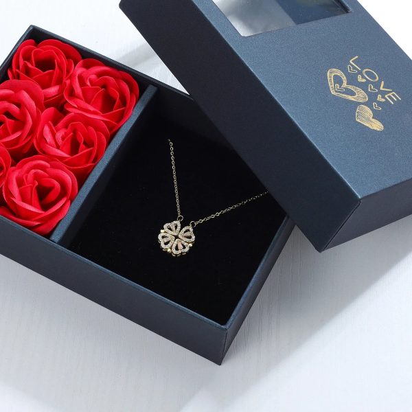 Four Leaf Clover Heart Necklace in Gift Box Four Leaf Clover Heart Necklace in Gift Box