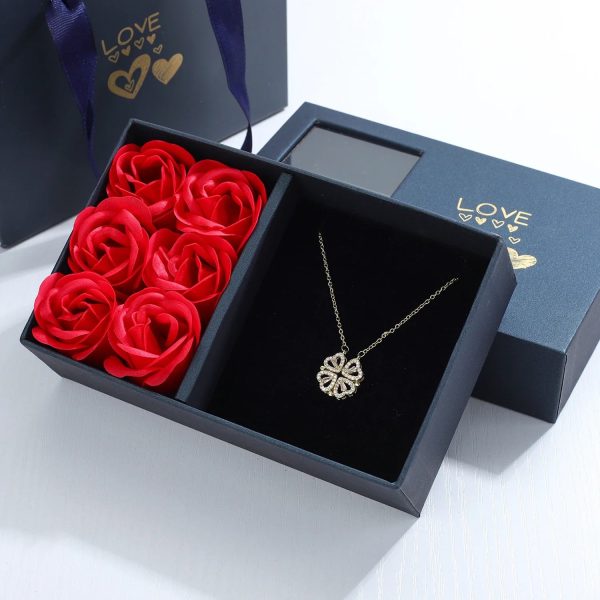 Four Leaf Clover Heart Necklace in Gift Box Four Leaf Clover Heart Necklace in Gift Box