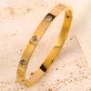 Four Leaf Clover Zircon Stainless Steel Bracelet