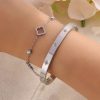Four Leaf Clover Zircon Stainless Steel Bracelet