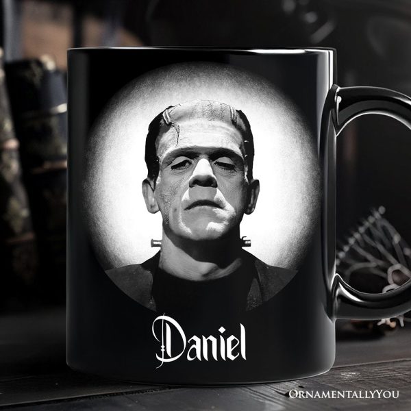 Frankenstein Spooky Portrait Personalized Mug Horror Villain Theme Halloween Gift with Custom Name Frankenstein Spooky Portrait Personalized Mug Horror Villain Theme Halloween Gift with Custom Name