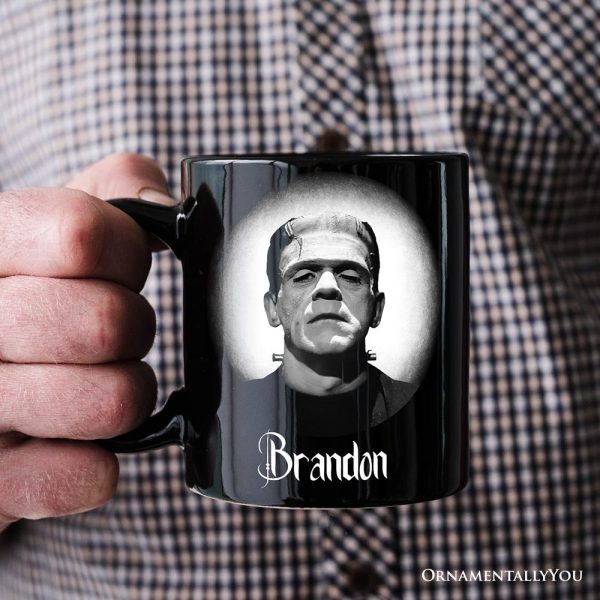 Frankenstein Spooky Portrait Personalized Mug Horror Villain Theme Halloween Gift with Custom Name Frankenstein Spooky Portrait Personalized Mug Horror Villain Theme Halloween Gift with Custom Name