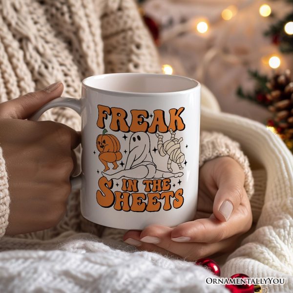 Freak in the Sheets Ghost Personalized Mug, Naughty Halloween Gift with Custom Name Freak in the Sheets Ghost Personalized Mug, Naughty Halloween Gift with Custom Name