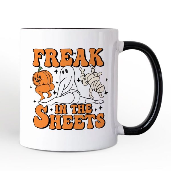 Freak in the Sheets Ghost Personalized Mug, Naughty Halloween Gift with Custom Name Freak in the Sheets Ghost Personalized Mug, Naughty Halloween Gift with Custom Name