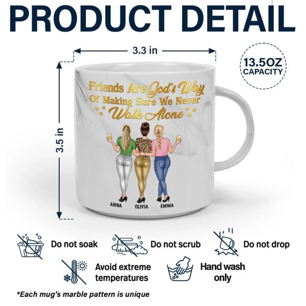 Friend Is God's Way - Personalized Marble Mug Friend Is God's Way - Personalized Marble Mug