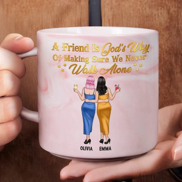 Friend Is God's Way - Personalized Marble Mug Friend Is God's Way - Personalized Marble Mug