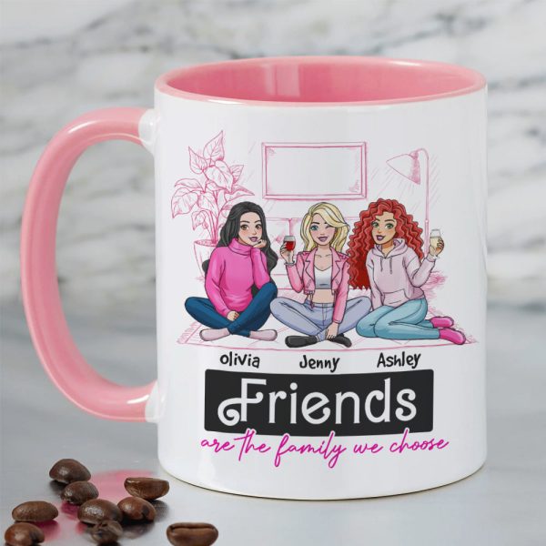 Friends Are The Family We Choose, Gift For Friends, Personalized Mug, Drinking Friends Mug 05NAHN050124HH Friends Are The Family We Choose, Gift For Friends, Personalized Mug, Drinking Friends Mug 05NAHN050124HH