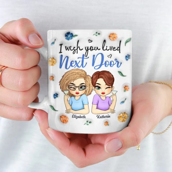 Friends By Chance, Besties By Choice - Bestie Personalized Custom 3D Inflated Effect Printed Mug - Gift For Best Friends, BFF, Sisters Friends By Chance, Besties By Choice - Bestie Personalized Custom 3D Inflated Effect Printed Mug - Gift For Best Friends, BFF, Sisters