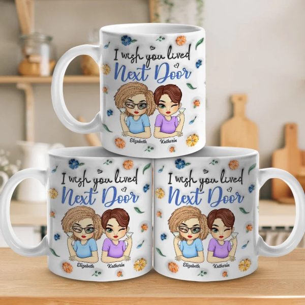 Friends By Chance, Besties By Choice - Bestie Personalized Custom 3D Inflated Effect Printed Mug - Gift For Best Friends, BFF, Sisters Friends By Chance, Besties By Choice - Bestie Personalized Custom 3D Inflated Effect Printed Mug - Gift For Best Friends, BFF, Sisters