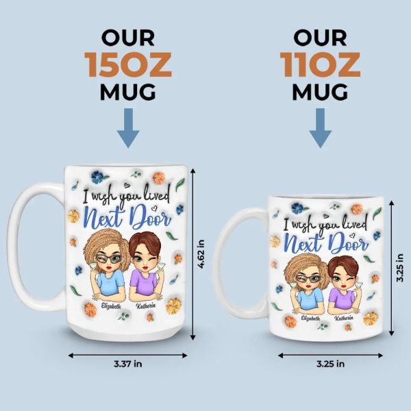 Friends By Chance, Besties By Choice - Bestie Personalized Custom 3D Inflated Effect Printed Mug - Gift For Best Friends, BFF, Sisters Friends By Chance, Besties By Choice - Bestie Personalized Custom 3D Inflated Effect Printed Mug - Gift For Best Friends, BFF, Sisters