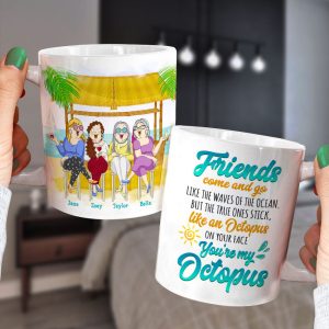 Friends Come And Go, Old Bestfriend And Beach White Mug Gift