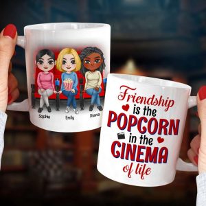 Friendship Is The Popcorn In The Cinema Of Life, Friendly White Mug