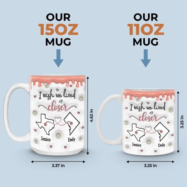 Friendship Transcends Distance And Time - Bestie Personalized Custom 3D Inflated Effect Printed Mug - Gift For Best Friends, BFF, Sisters Friendship Transcends Distance And Time - Bestie Personalized Custom 3D Inflated Effect Printed Mug - Gift For Best Friends, BFF, Sisters