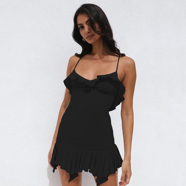 Frill Hem Strappy Mini Dress Frill Hem Strappy Mini Dress