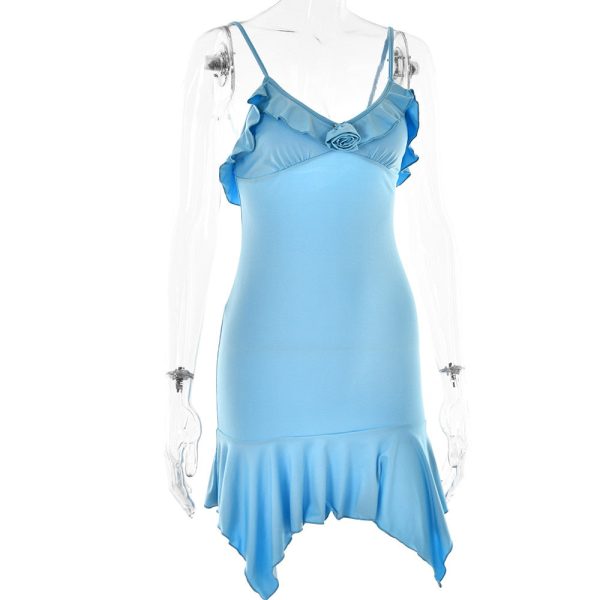 Frill Hem Strappy Mini Dress Frill Hem Strappy Mini Dress