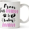 From Fur Mama to Baby Mama Coffee Mug Funny New Mom Gift for First Time Mom Wife Daughter