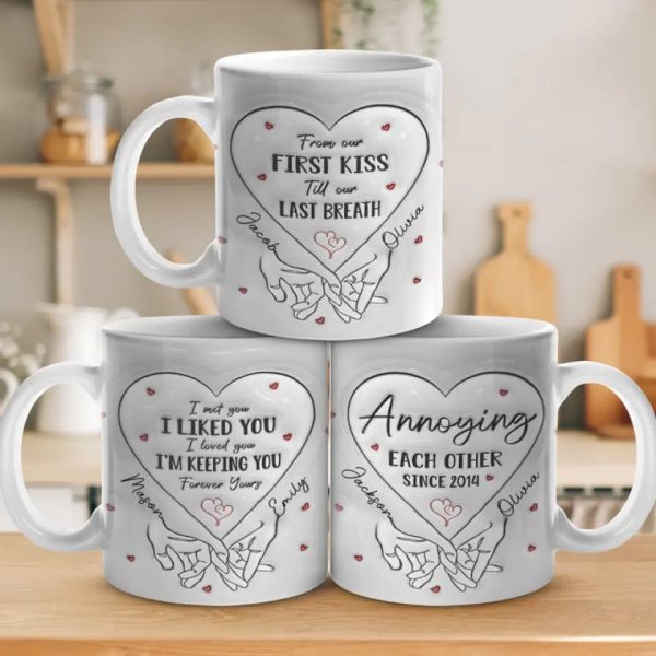 From Our First Kiss Till Our Last Breath - Couple Personalized Custom 3D Inflated Effect Printed Mug - Gift For Husband Wife, Anniversary From Our First Kiss Till Our Last Breath - Couple Personalized Custom 3D Inflated Effect Printed Mug - Gift For Husband Wife, Anniversary