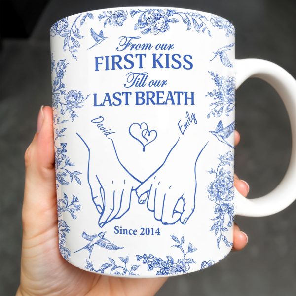 From Our First Kiss Till Our Last Breath, Holding Hands - Personalized Custom Coffee Mug - CPL395_MG From Our First Kiss Till Our Last Breath, Holding Hands - Personalized Custom Coffee Mug - CPL395_MG