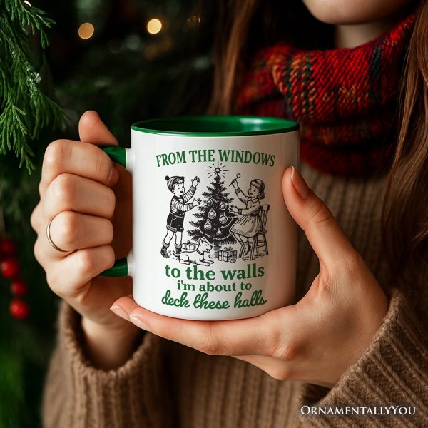 From the Windows to the Walls Deck These Halls Personalized Mug, Funny Vintage Christmas Gift with Custom Name From the Windows to the Walls Deck These Halls Personalized Mug, Funny Vintage Christmas Gift with Custom Name