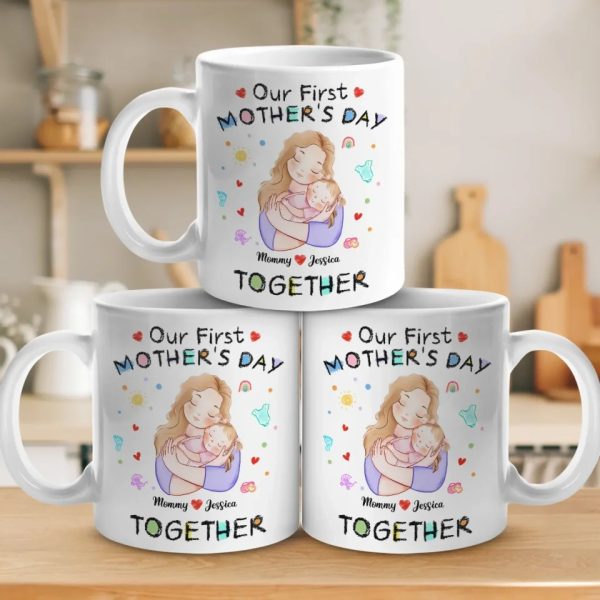 From This Day On, Forever Us - Family Personalized Custom Mug - Mother's Day, Baby Shower Gift, Gift For First Mom