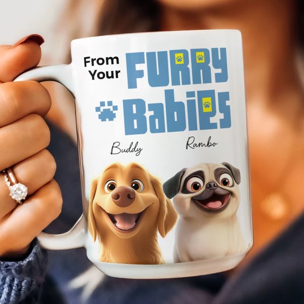 From Your Furry Babies With Love Creative White Ceramic Mug for Mother's Day, Birthdays, and Cozy Family Moments From Your Furry Babies With Love Creative White Ceramic Mug for Mother's Day, Birthdays, and Cozy Family Moments