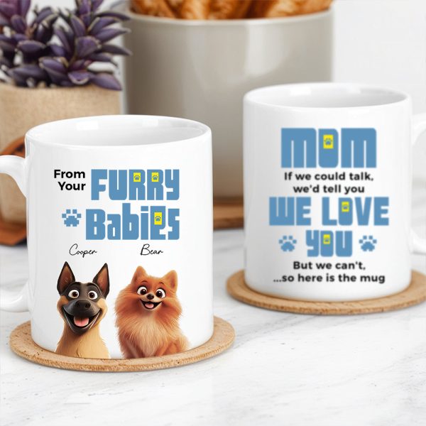 From Your Furry Babies With Love Creative White Ceramic Mug for Mother's Day, Birthdays, and Cozy Family Moments From Your Furry Babies With Love Creative White Ceramic Mug for Mother's Day, Birthdays, and Cozy Family Moments