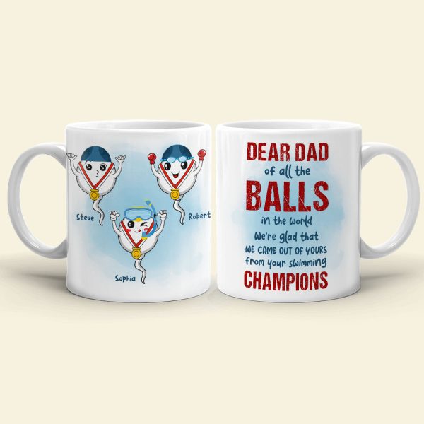 From Your Swimming Champions Personalized Funny Sperms Coffee Mug Gift For Dad From Your Swimming Champions Personalized Funny Sperms Coffee Mug Gift For Dad