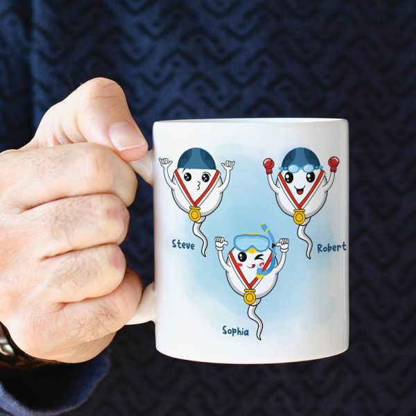From Your Swimming Champions Personalized Funny Sperms Coffee Mug Gift For Dad From Your Swimming Champions Personalized Funny Sperms Coffee Mug Gift For Dad