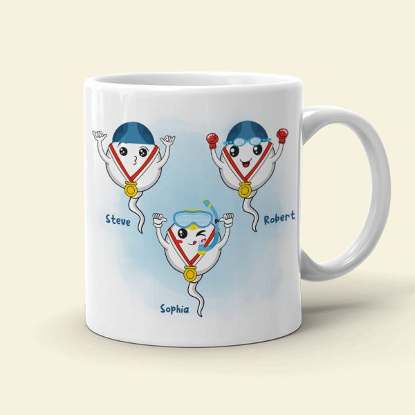 From Your Swimming Champions Personalized Funny Sperms Coffee Mug Gift For Dad From Your Swimming Champions Personalized Funny Sperms Coffee Mug Gift For Dad