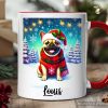 Frosty French Bulldog Personalized Mug, Charming Pup Magical Christmas Gift with Custom Name