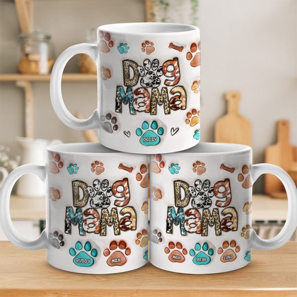 Full Time Dog Mama - Dog Personalized Custom 3D Inflated Effect Printed Mug - Christmas Gift For Pet Owners, Pet Lovers Full Time Dog Mama - Dog Personalized Custom 3D Inflated Effect Printed Mug - Christmas Gift For Pet Owners, Pet Lovers