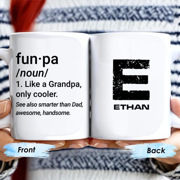Fun-Pa Like Grandpa But Cooler Text Mug - Personalized Custom Coffee Mug - GRP013_MG Fun-Pa Like Grandpa But Cooler Text Mug - Personalized Custom Coffee Mug - GRP013_MG