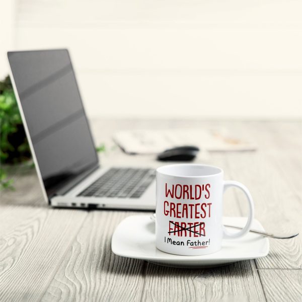 Funny Best Dad World's Greatest Farter I Mean Father - Personalized Mug Funny Best Dad World's Greatest Farter I Mean Father - Personalized Mug