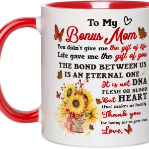 Funny Bonus Mom Coffee Mug Gift for Stepmom from Stepdaughter Stepson Birthday Mother's Day Christmas Gift