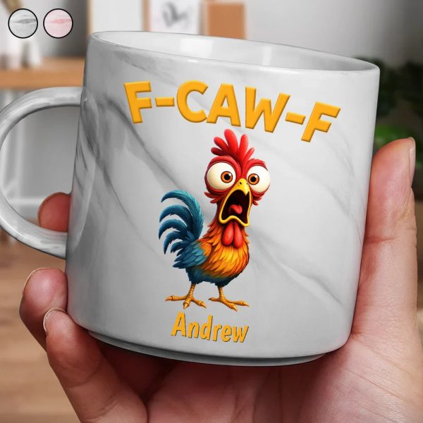 Funny Chicken F-Caw-F - Personalized Marble Mug Funny Chicken F-Caw-F - Personalized Marble Mug