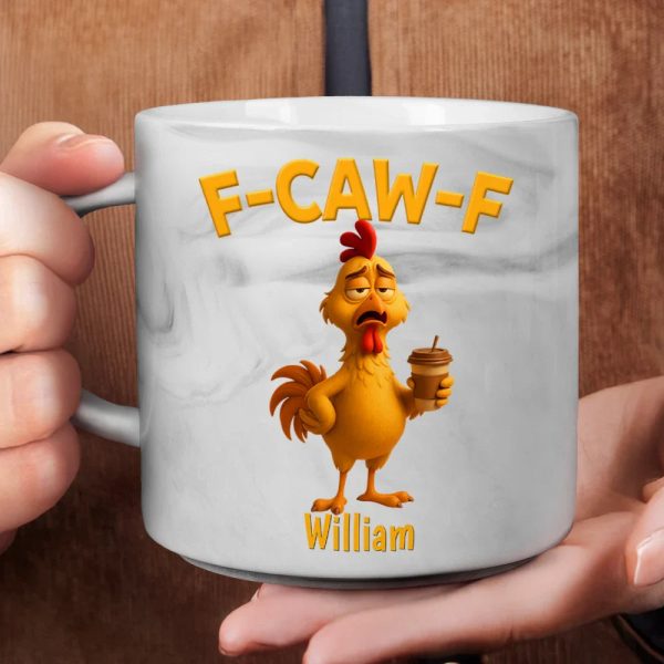 Funny Chicken F-Caw-F - Personalized Marble Mug Funny Chicken F-Caw-F - Personalized Marble Mug