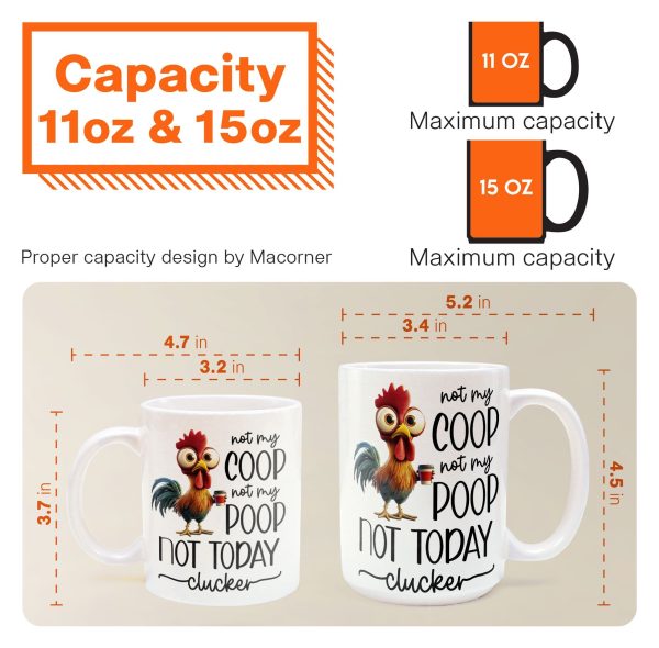 Funny Chicken Mug - Not My Coop Not My Poop Not Today Clucker - Fun Gifts For Coworker, Friends, Boss - Personalized Mug Funny Chicken Mug - Not My Coop Not My Poop Not Today Clucker - Fun Gifts For Coworker, Friends, Boss - Personalized Mug
