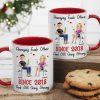 Funny Couple Mug Custom Anniversary Gift for Husband or Wife with Coffee Illustration Funny Couple Mug Custom Anniversary Gift for Husband or Wife with Coffee Illustration