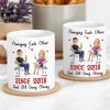 Funny Couple Mug Custom Anniversary Gift for Husband or Wife with Coffee Illustration Funny Couple Mug Custom Anniversary Gift for Husband or Wife with Coffee Illustration