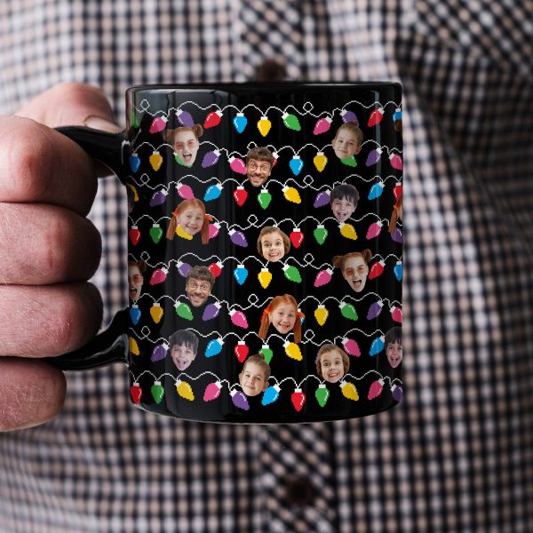 Funny Custom Big Face Christmas Lights - Personalized Photo Mug Funny Custom Big Face Christmas Lights - Personalized Photo Mug