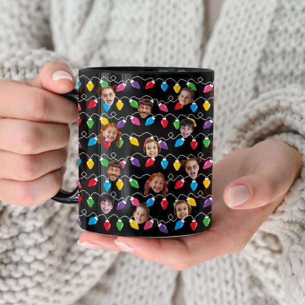 Funny Custom Big Face Christmas Lights - Personalized Photo Mug Funny Custom Big Face Christmas Lights - Personalized Photo Mug