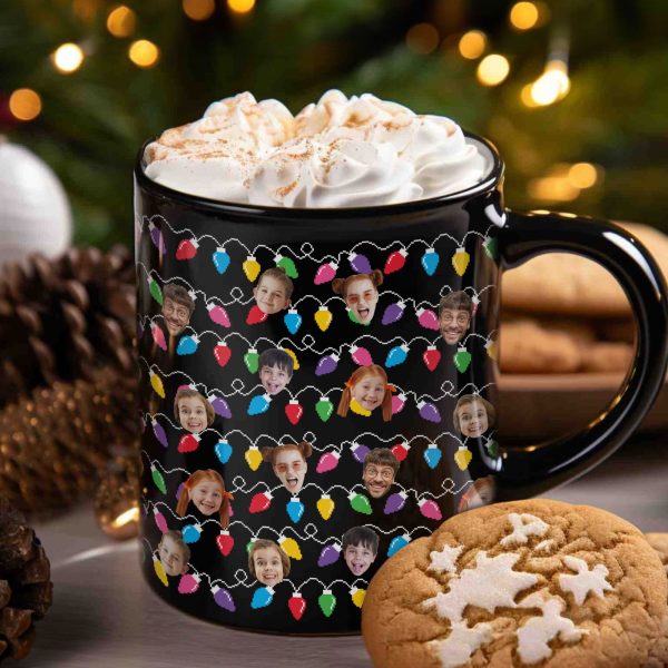 Funny Custom Big Face Christmas Lights - Personalized Photo Mug Funny Custom Big Face Christmas Lights - Personalized Photo Mug