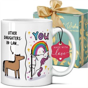 Funny Daughter in Law Coffee Mug Gift for Daughter in Law from Mother in Law, Birthday Christmas Gift