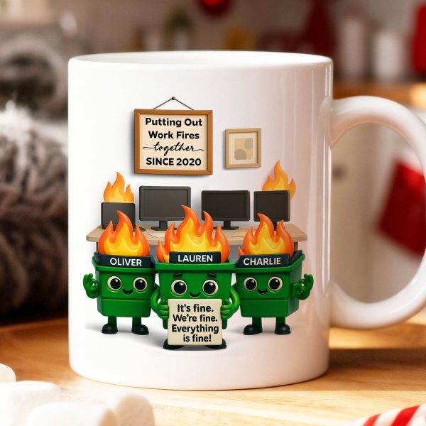 Funny Dumpster Fire Office Chaos - Personalized Mug - Funny Christmas Gift, White Elephant Gift for Coworkers Funny Dumpster Fire Office Chaos - Personalized Mug - Funny Christmas Gift, White Elephant Gift for Coworkers