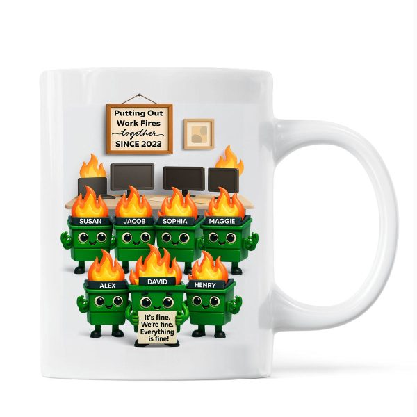 Funny Dumpster Fire Office Chaos - Personalized Mug - Funny Christmas Gift, White Elephant Gift for Coworkers Funny Dumpster Fire Office Chaos - Personalized Mug - Funny Christmas Gift, White Elephant Gift for Coworkers