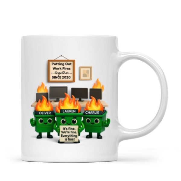 Funny Dumpster Fire Office Chaos - Personalized Mug - Funny Christmas Gift, White Elephant Gift for Coworkers Funny Dumpster Fire Office Chaos - Personalized Mug - Funny Christmas Gift, White Elephant Gift for Coworkers