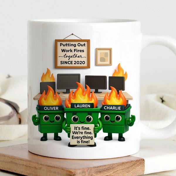 Funny Dumpster Fire Office Chaos - Personalized Mug - Funny Christmas Gift, White Elephant Gift for Coworkers Funny Dumpster Fire Office Chaos - Personalized Mug - Funny Christmas Gift, White Elephant Gift for Coworkers