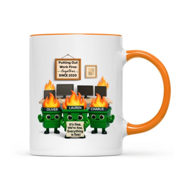 Funny Dumpster Fire Office Chaos - Personalized Mug - Funny Christmas Gift, White Elephant Gift for Coworkers Funny Dumpster Fire Office Chaos - Personalized Mug - Funny Christmas Gift, White Elephant Gift for Coworkers